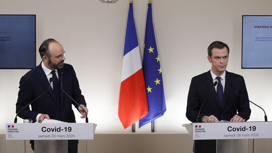 Edouard Philippe et Olivier Véran ©AFP - GEOFFROY VAN DER HASSELT