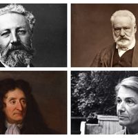 Jules Verne, Victor Hugo, Jean de la Fontaine et Nathalie Sarraute.