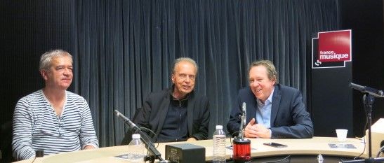 France Musique, studio 131... Pierre Adenot, Jean-Claude Petit, & Benoît Duteurtre (g. à d.)