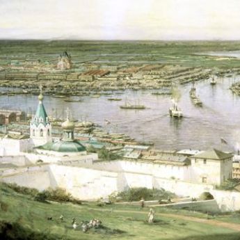 Aleksey Bogolyubov, "View of Nizhny Novgorod", 1878. State Russian Museum, St Petersburg