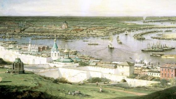 Aleksey Bogolyubov, "View of Nizhny Novgorod", 1878. State Russian Museum, St Petersburg - Getty / Fine Art Images/Heritage Images