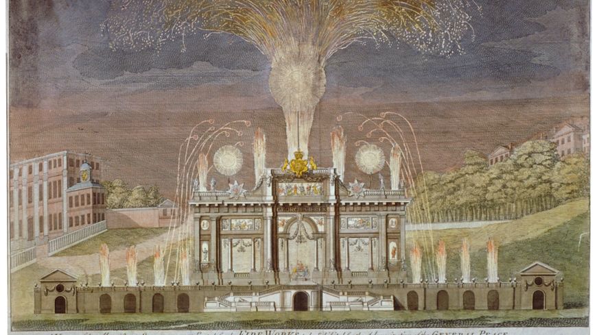 Les feux d'artifice de Green Park, Westminster, London, 1749