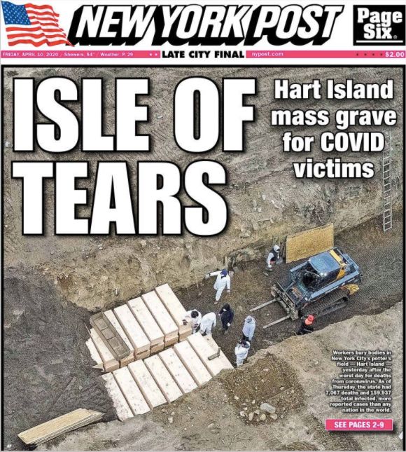 "L'île aux larmes", titre le New York Post dans son édition de vendredi
