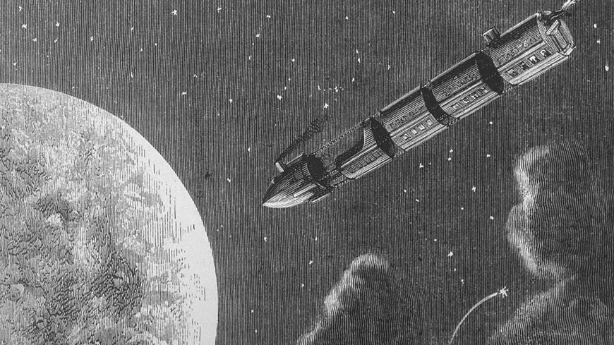 Illustration pour le roman "De la Terre à la Lune"