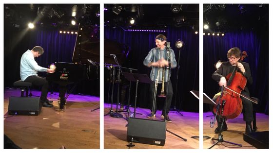 Frank Woeste, Vincent Courtois et Ryan Keberle le 13 mars 2020 au Triton aux Lilas - Yvan Amar