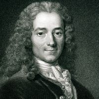 Gravure de 1833 représentant Francois-Marie Arouet, plus connu sous le nom de Voltaire