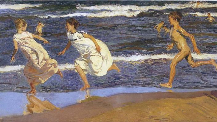 Running along the beach - Joachin Sorolla