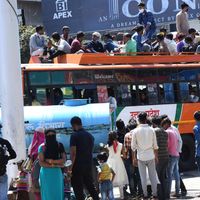 Travailleurs migrants, New Delhi, Inde 28 mars 2020