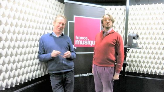 France Musique, studio 451... Benoît Duteurtre & Nicolas d'Estienne d'Orves (g. à d.) ©Radio France - Annick Haumier / RF