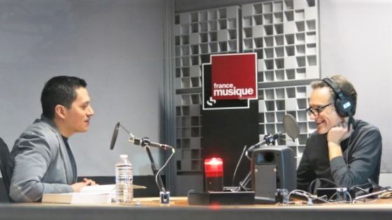 France Musique, studio 361... Jorge Morales, musicien-docteur en musicologie & Philippe Venturini, producteur de l'émission (g. à d.) ©Radio France - Annick Haumier / RF