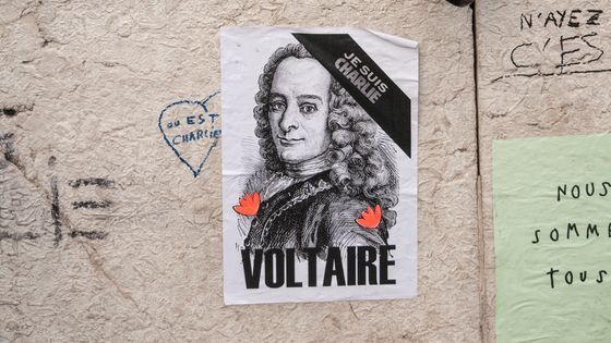 Après l'attentat contre Charlie Hebdo en 2015, le «Traité de la tolérance» de Voltaire et l'appel formulé par le philosophe des Lumière sen 1763 avait trouvé un écho particulier ©Getty
