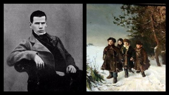 Tolstoï et Retour de l'école - Gavriil Fyodorovich Rybakov
