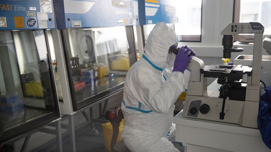 Laboratoire de recherche de l’hôpital Henri Mondor à Créteil (mars 2020)
