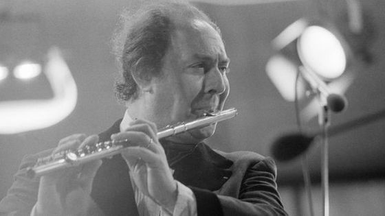 Concert d’archive : Jean-Pierre Rampal fête son 60ème anniversaire salle Pleyel le 2 octobre 1982 avec l’ONF, Mstislav Rostropovitch et Isaac Stern ©Getty - Alain MINGAM/Gamma-Rapho
