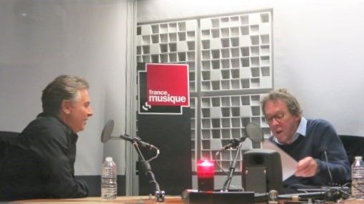 France Musique, studio 361... Roberto Alagna, ténor & Benoît Duteurtre, producteur (g. à d.)