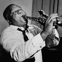 American jazz musician Sidney Bechet plays clarinet for a recording of the song, 'Summertime' in a Blue Note session, June 8, 1939.