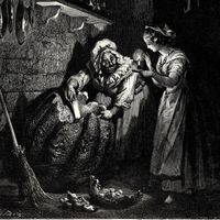 La citrouille de Cendrillon - gravure de Gustave Doré - XIXème siècle