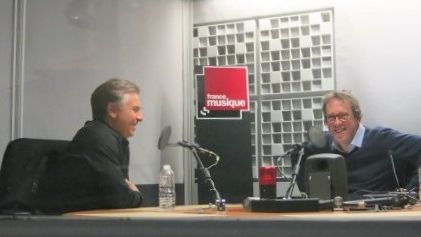 France Musique, studio 361... Roberto Alagna, ténor & Benoît Duteurtre, producteur (g. à d.)