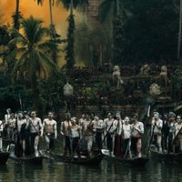 Sur le tournage du film "Apocalypse Now" du réalisateur Francis Ford Coppola, Palme d'Or 1979.