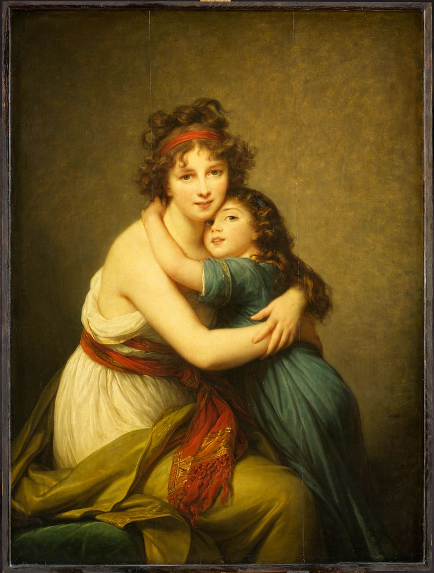 Madame Vigée-Le Brun et sa fille, Jeanne-Lucie, dite Julie (1780-1819) Vigée-Le Brun, Elisabeth Louise. Huile sur bois. 1789. musée du Louvre. Département des Peintures. INV 3068