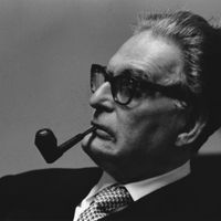 Le chef d'orchestre allemand Otto Klemperer en 1961 à Londres