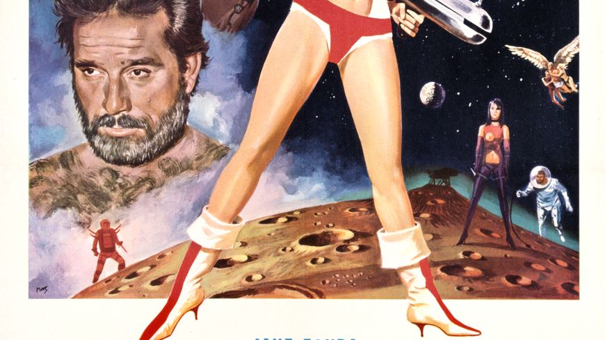 Affiche de Barbarella, film de Roger Vadim avec Jane Fonda, d'après la BD de Jean-Claude Forest, 1968