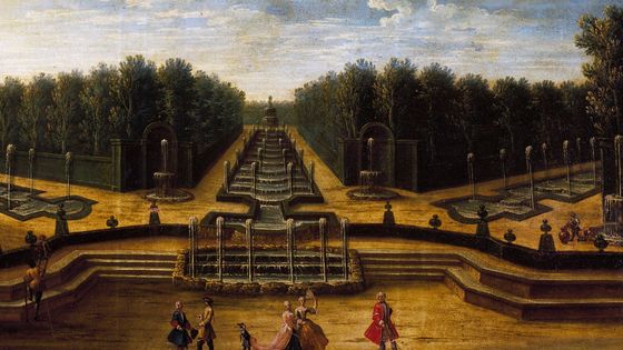 Le Bosquet du Théâtre d'Eau dans les jardins de Versailles - peinture anonyme du début du XVIIIème siècle ©Getty - DE AGOSTINI PICTURE LIBRARY