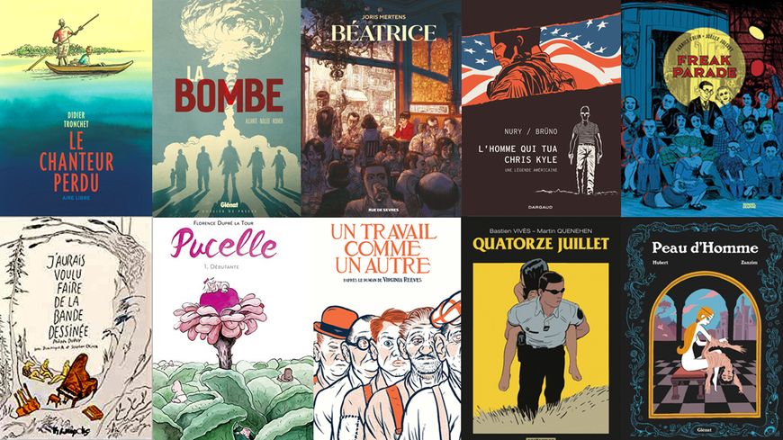 10 BD à lire après le confinement : Le Chanteur perdu, La Bombe, L'Hommme qui tua Chris Kyle, Pucelle, Un Travail comme un autre, Peau d'Homme, Quatorze juillet, J'aurais voulu faire de la BD, Béatrice