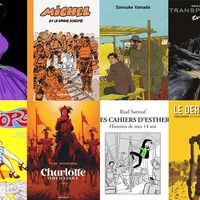 Couvertures des suites de séries BD : Swan, Michel, Sengo, Transperceneige, Pandora, Charlotte impératrice, Cahiers d'Esther, et Dernier Atlas