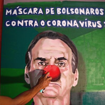 Un graffiti de l'artiste brésilien Airz Ocrespo dans son studio à Rio