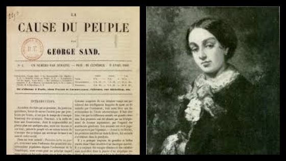 Portrait de George Sand et La cause du peuple par George Sand avril 1848