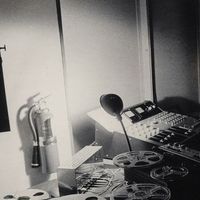 La compositrice Eliane Radigue photographiée le 6 avril 1971 à New York (Cultural Center - Columbus Circle