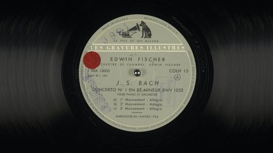 Jean-Sébastien Bach, Concerto n°1 en ré mineur BWV 1052, Edwin Fischer, Orchestre de chambre Edwin Fischer - LP La Voix de son Maître, 1933