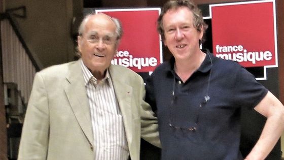 02/ 09/2017 - France Musique, studio 119... Michel Legrand & Benoît Duteurtre (g. à d.) ©Radio France - Annick Haumier / RF