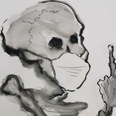 "Doigt d'honneur contre le virus" (Annette Messager)