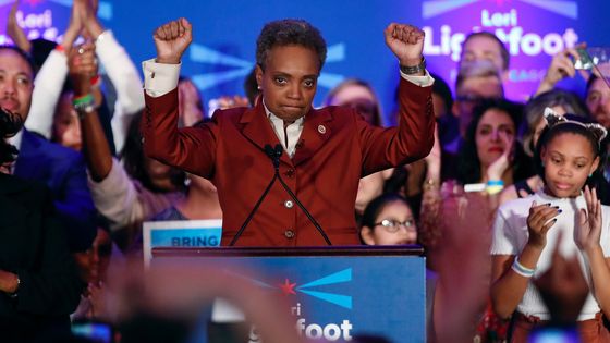 Election de Lori Lightfoot à la mairie de Chicago, le 02 avril 2019 ©AFP - Kamil Krzaczynski / AFP