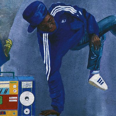 Danseur de Hip-hop sur une fresque dans la rue à Aulnay-sous-Bois