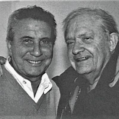 Gilbert Bécaud & Pierre Delanoë : "50 années de fidèle collaboration avec Bécaud" (g. à d.)