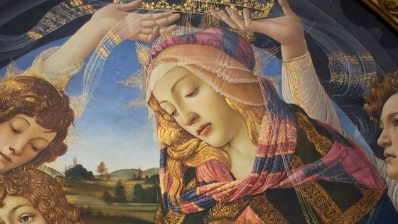 "Madonna del Magnificat" peinture de Sandro Boticelli (détail) - Wikimedia