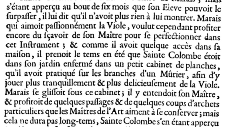 Marin Marais sous la cabane de Sainte-Colombe