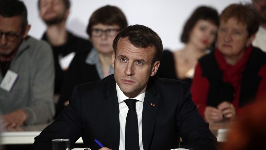 Le président de la République Emmanuel Macron lors de la Convention citoyenne pour le climat en janvier 2020.