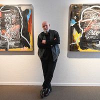 Portrait de CharlElie Couture, dans son exposition au Musée Paul Valery à Sète, en février 2019