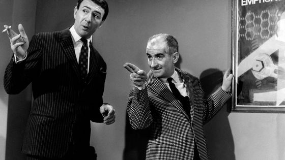 Louis de Funes et Jean-Pierre Marielle sur le tournage du film "Faites sauter la banque". ©Getty - Sunset Boulevard/Corbis