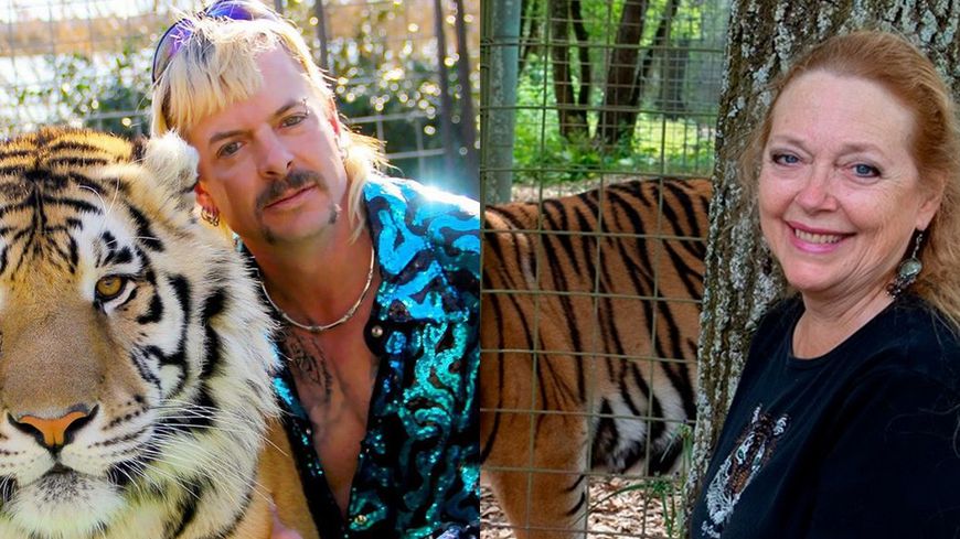 Joe Exotic et Carole Baskin (photos : DR)