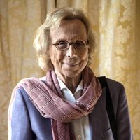 Portrait de la philosophe Elisabeth de Fontenay en novembre 2018, lauréate du Prix Femina pour son roman "Gaspard de la nuit"