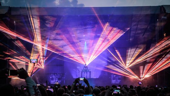 Jean-Michel Jarre en concert à Berlin, 11 juillet 2017 ©Getty - Stefan Hoederath