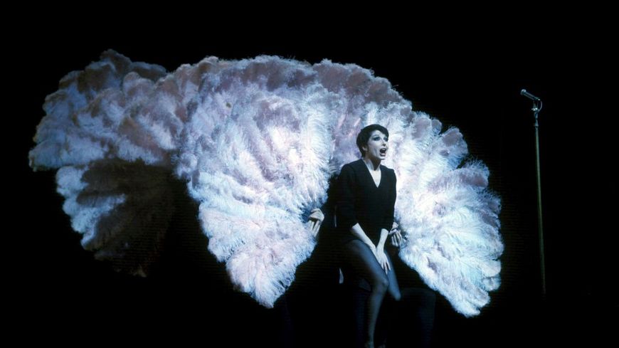 Zizi Jeanmaire dans son numéro de music-hall phare, "Mon truc en plumes"