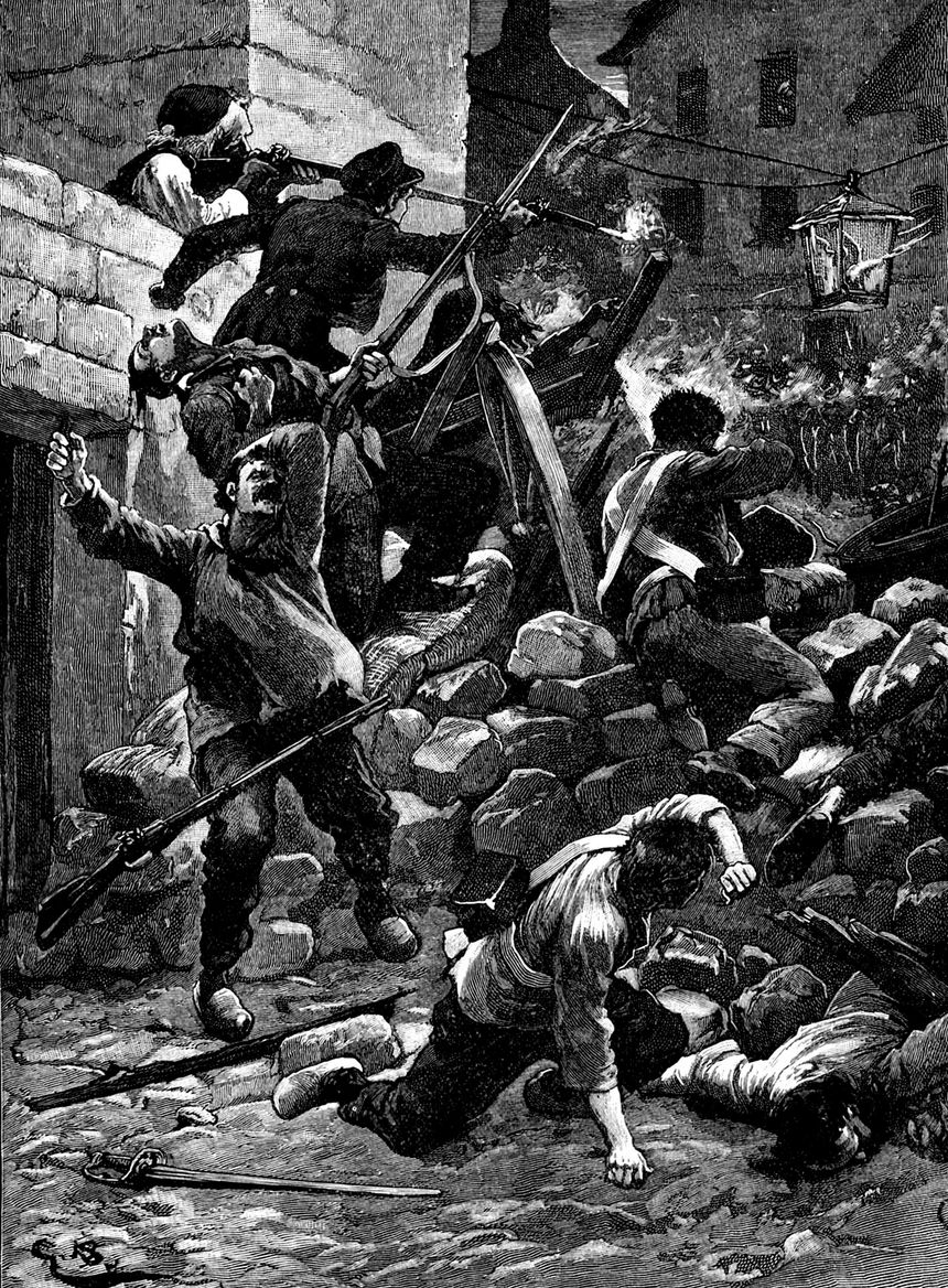 Barricades à Paris, 1848