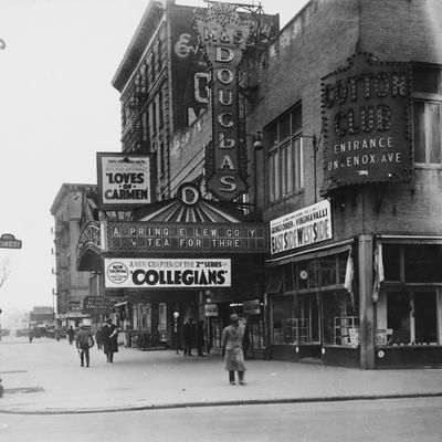 The Cotton Club, at 142nd Street and Lenox Avenue in Harlem, New York City, circa 1927.