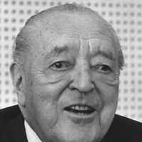 Une photographie, non datée, de l'architecte Ludwig Mies van der Rohe (1886-1969)
